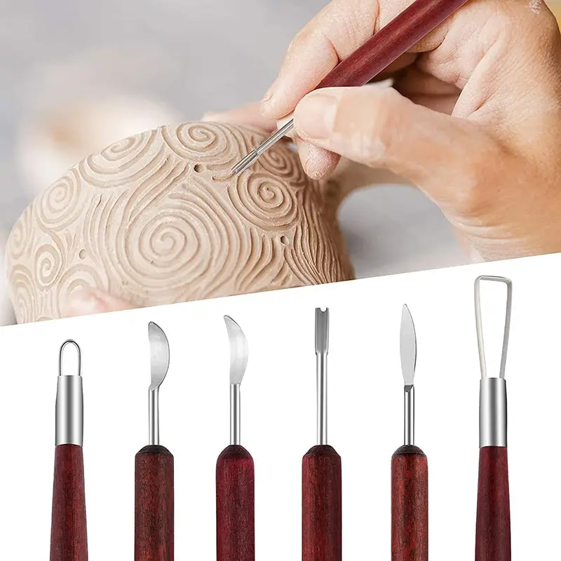 Wood Chisel Set - Sanatçı 6 Parçalı Ahşap Çömlekçilik Alet