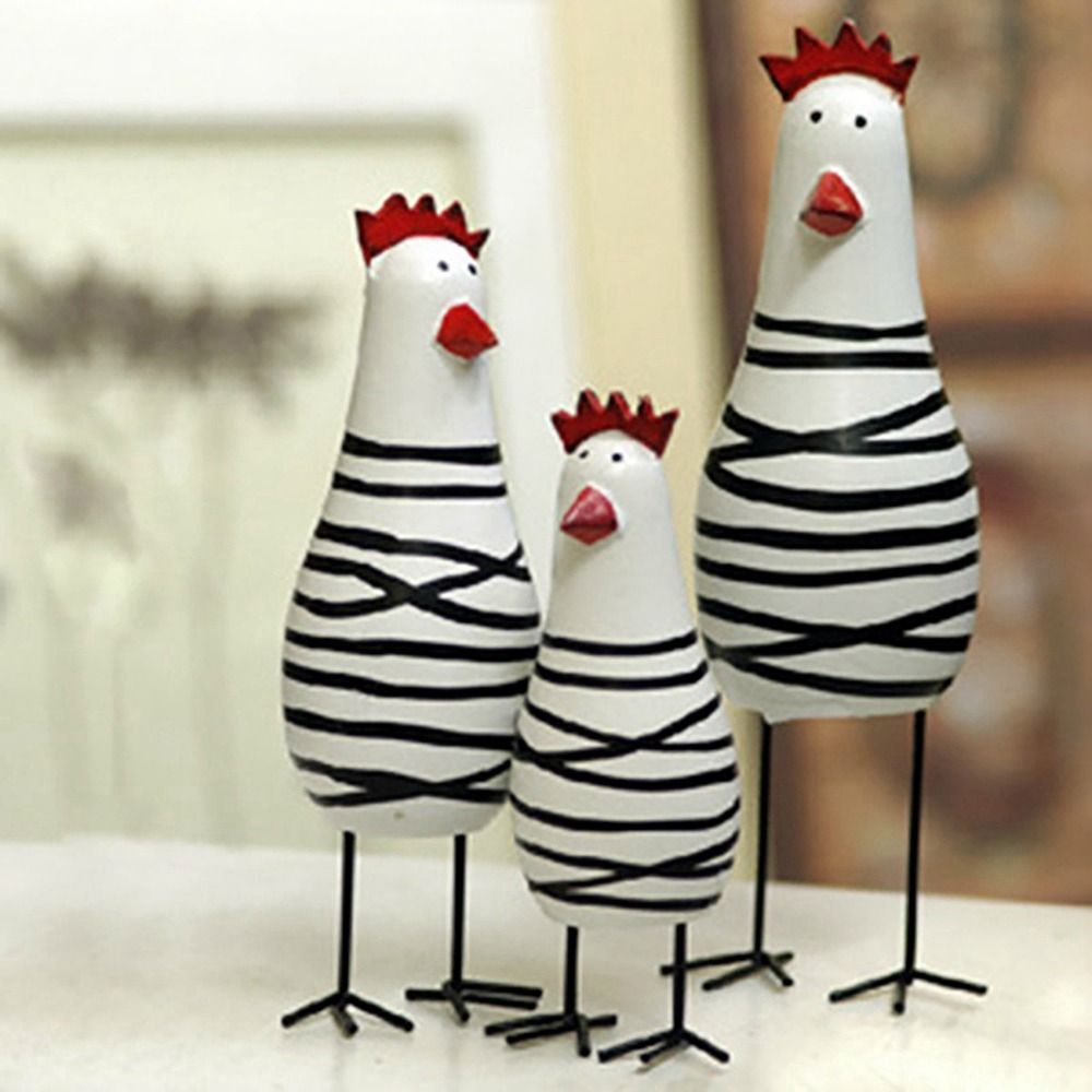 Wood Chisel Set - 3 adet/takım Karikatür Oyma Boyalı Tavuk