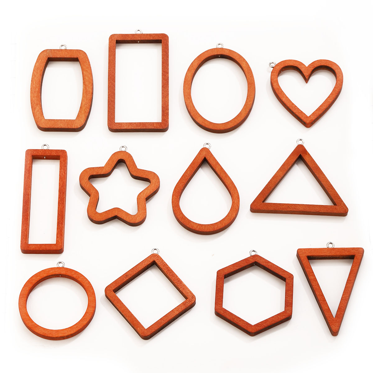 Woodworking Resin - 10 adet üçgen dikdörtgen ahşap geometrik